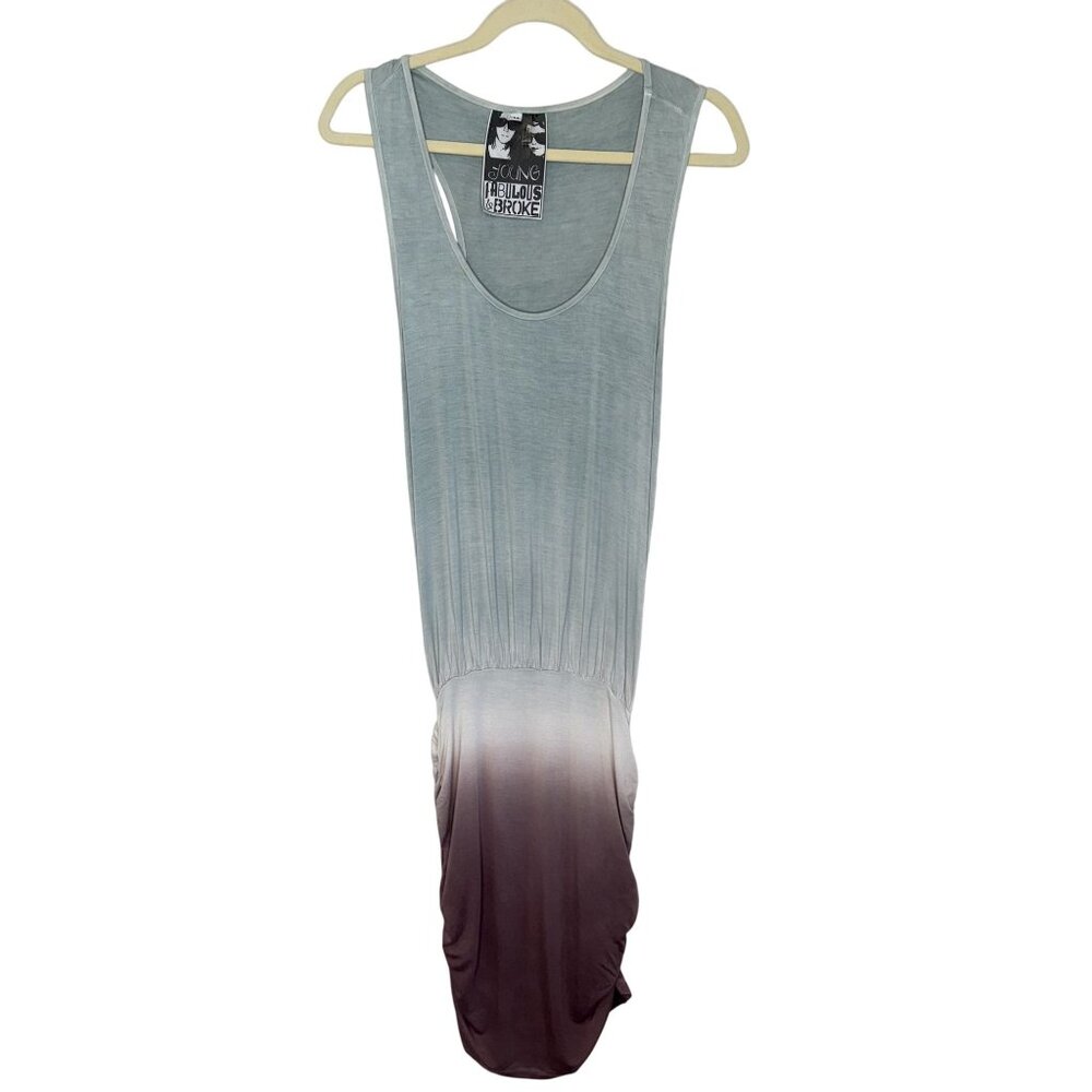 Young Fabulous & Broke Ombre Sleeveless Ruched Maxi Dress, M - Picture 1 of 8